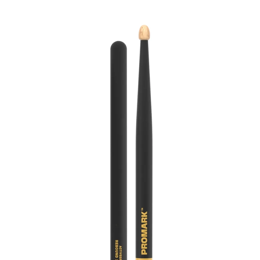 Promark R2BAG Rebound 2B Hickory Active Grip Wood Tip in Black
