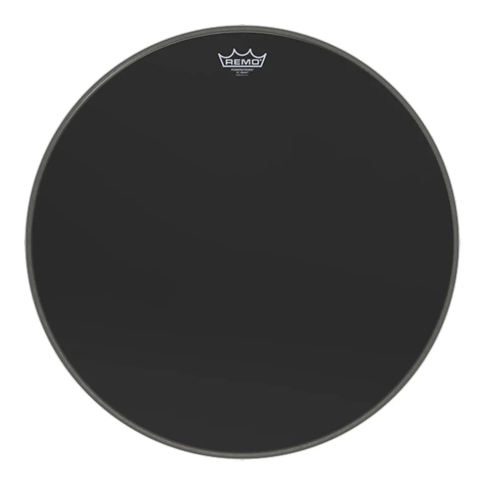 Remo 22" Powerstroke 3 Ebony with 5" Black DynamO