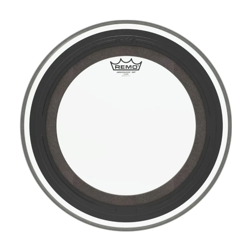 Remo SMT Ambassador Clear 18" Bass Drum. Includes 21⁄2" Falam Patch