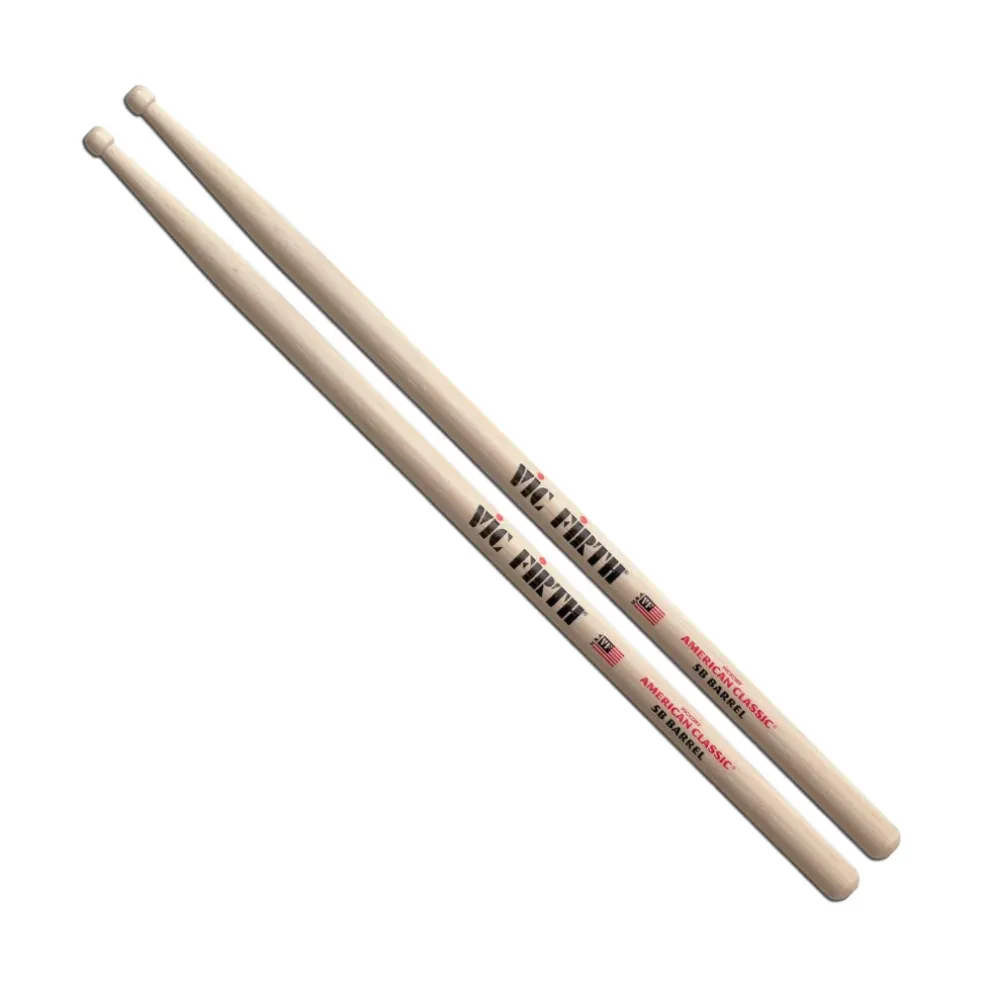 Vic Firth American Classic Drumsticks Barrel Tip - 5B - Barrel Tip
